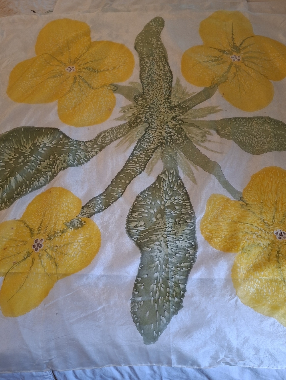 VINTAGE DELICATE SILK SCARF TRIANGLE BRAND FROM SHANGHAI
